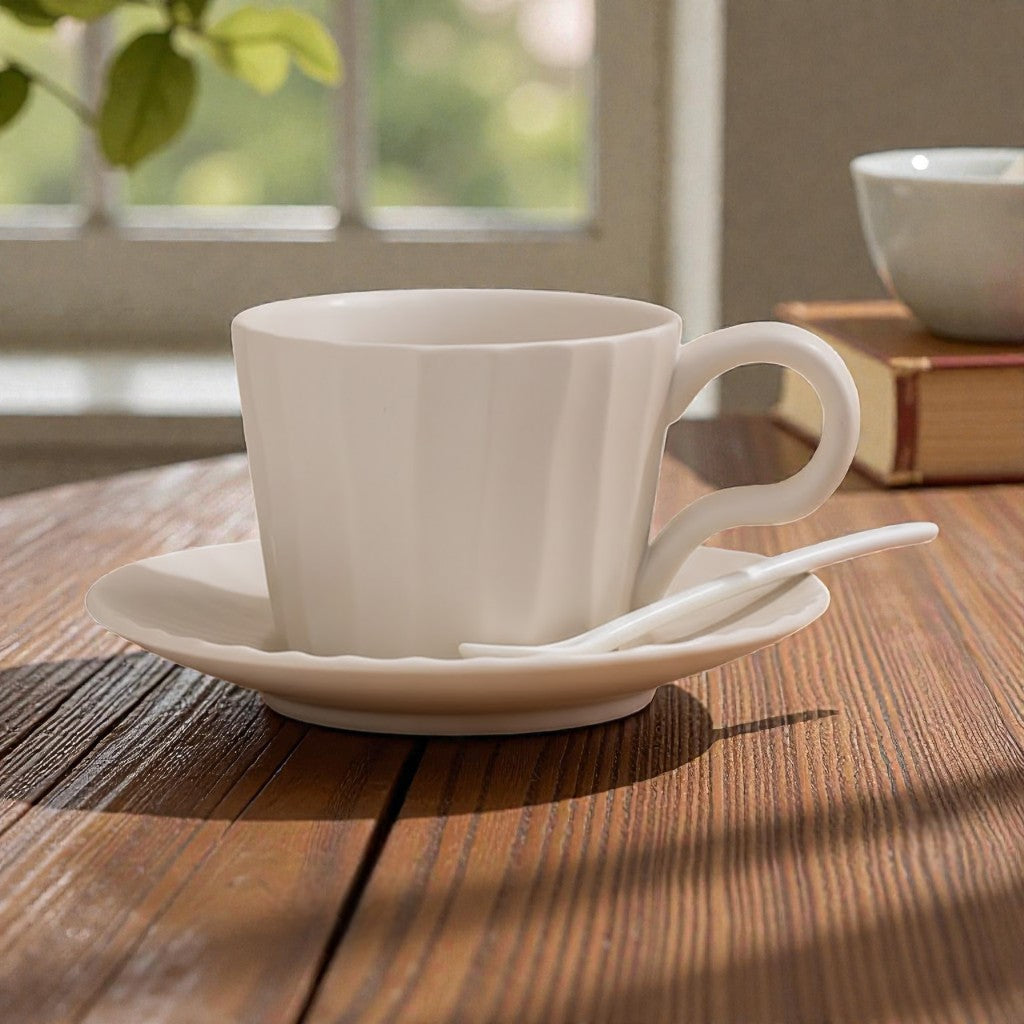 Striped Cup and Saucer Set