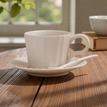 Striped Cup and Saucer Set