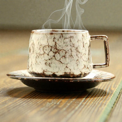 Glazed Ceramic Cup and Saucer Set