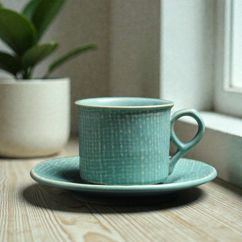 Textured Cup with Saucer