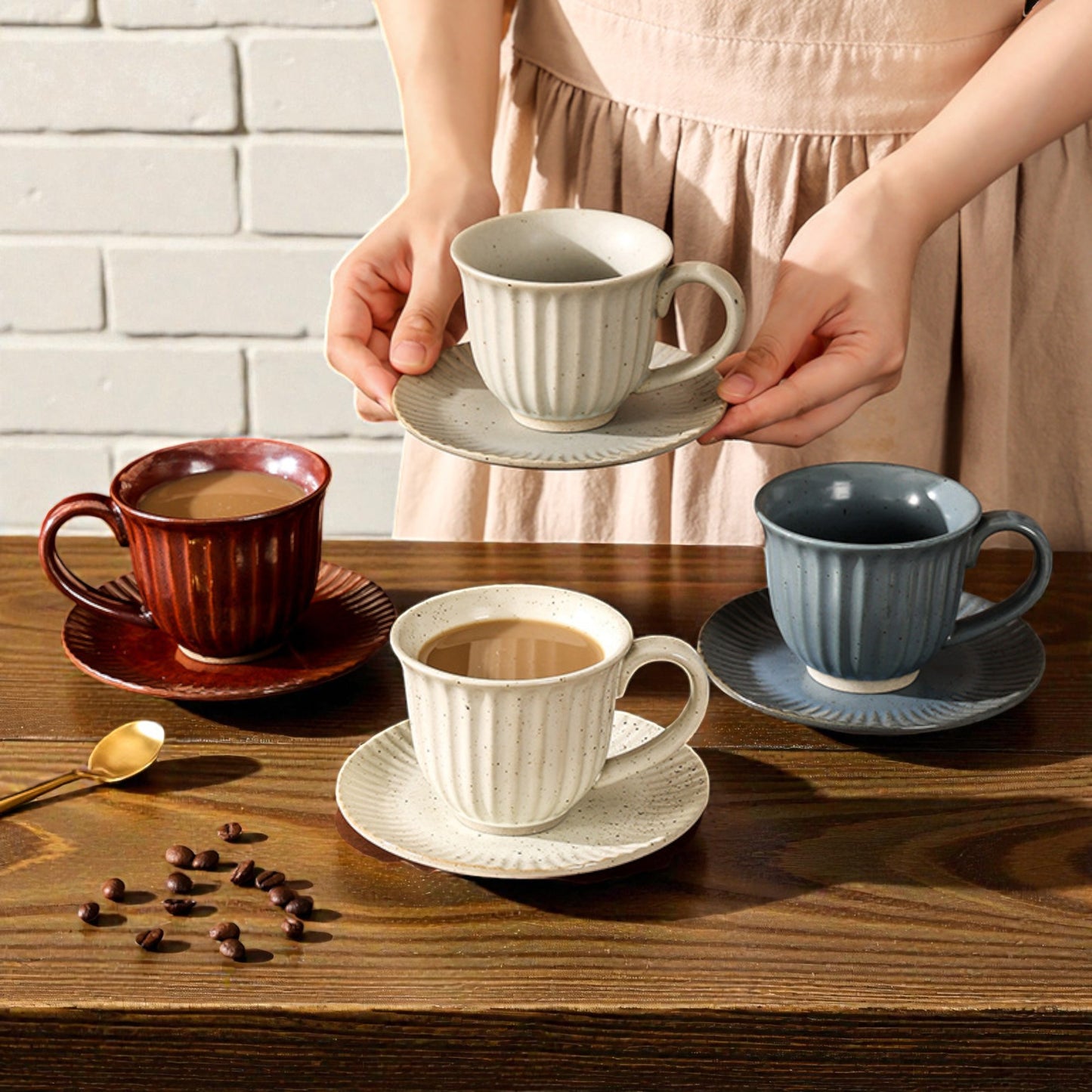 Japanese Style Cup and Saucer Set
