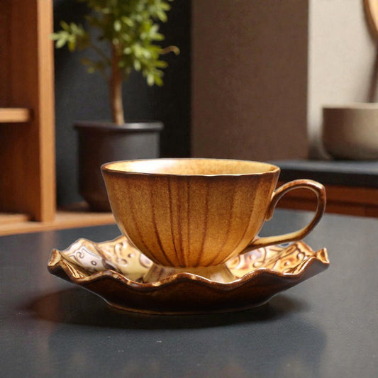 Stylish Coffee Cup and Saucer Set