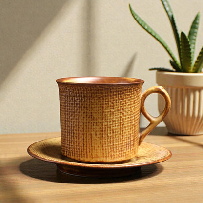 Textured Cup with Saucer