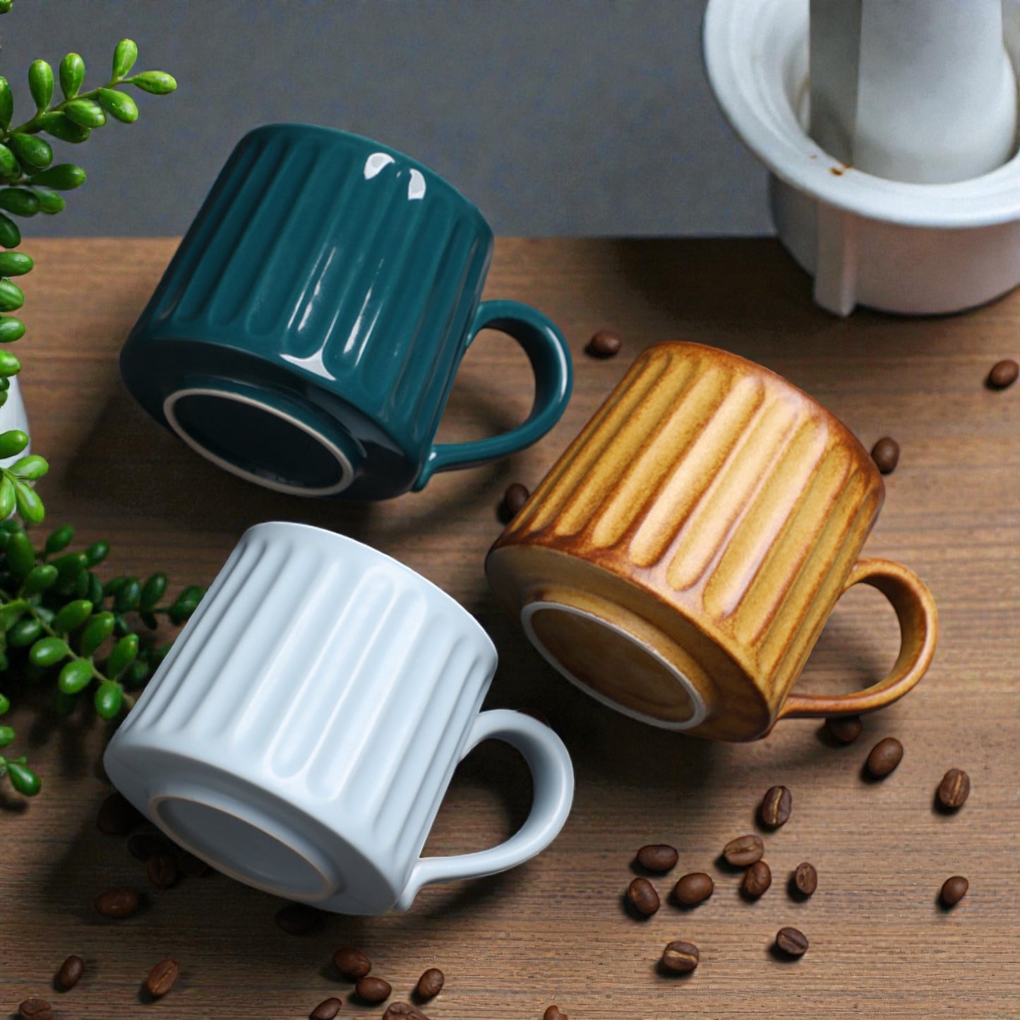 Striped Cup with Saucer Set