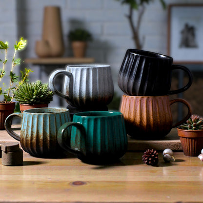 Rustic Striped Coffee Cup