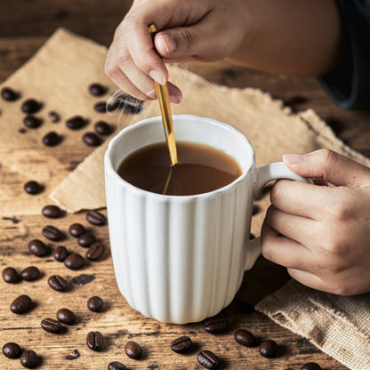 Ribbed Ceramic Coffee Mug