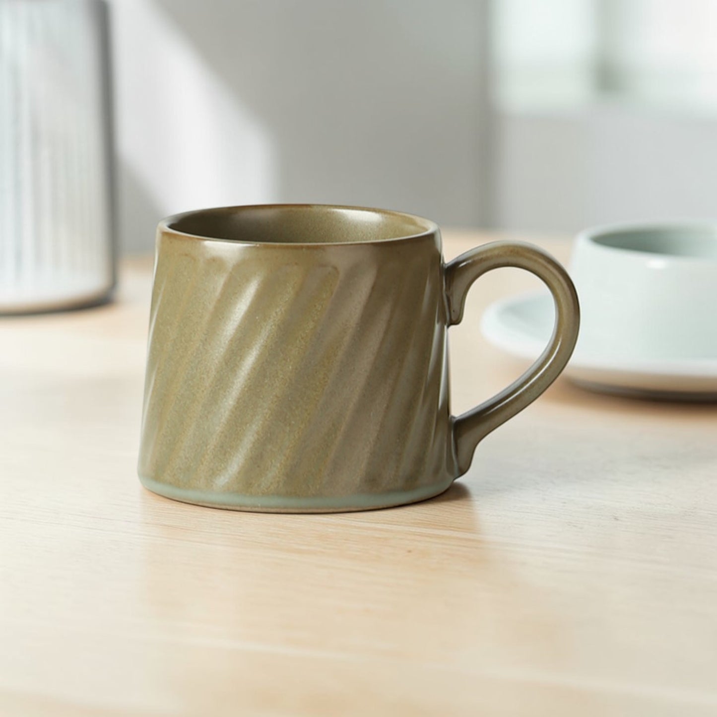 Ribbed Ceramic Cup